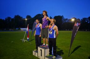 Peter Kuin in actie tijdens het NSK meerkamp.