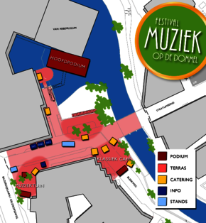 Plattegrond van het festivalterrein.