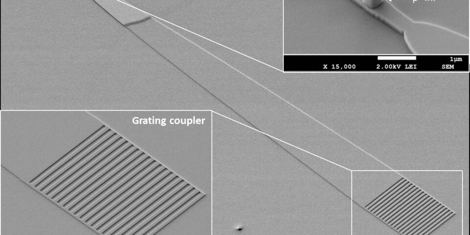 Afbeelding van de nano-led, gemaakt met een elektronenmicroscoop (TU/e).