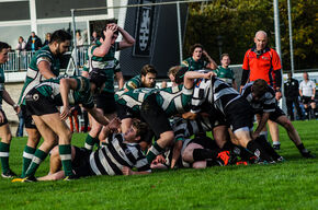 The Elephants (in het groen) in actie in Middelburg. Foto | Lorenzo van Aarle